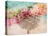 A Dreamy Romantic Floral Montage of a Pon Pon Dahlia with Roses, Photography, Many Layer Work-Alaya Gadeh-Stretched Canvas