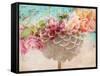 A Dreamy Romantic Floral Montage of a Pon Pon Dahlia with Roses, Photography, Many Layer Work-Alaya Gadeh-Framed Stretched Canvas