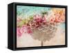 A Dreamy Romantic Floral Montage of a Pon Pon Dahlia with Roses, Photography, Many Layer Work-Alaya Gadeh-Framed Stretched Canvas