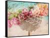 A Dreamy Romantic Floral Montage of a Pon Pon Dahlia with Roses, Photography, Many Layer Work-Alaya Gadeh-Framed Stretched Canvas