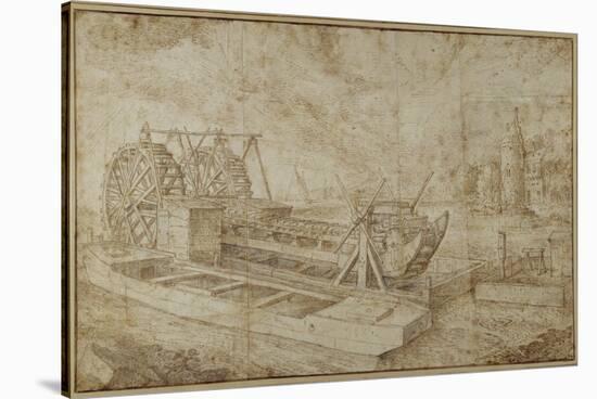 A Dredger on a Canal-Roelandt Jacobsz. Savery-Stretched Canvas
