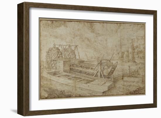 A Dredger on a Canal-Roelandt Jacobsz. Savery-Framed Giclee Print