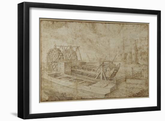 A Dredger on a Canal-Roelandt Jacobsz. Savery-Framed Giclee Print