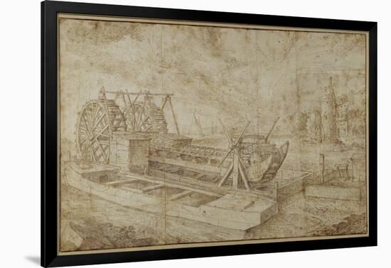 A Dredger on a Canal-Roelandt Jacobsz. Savery-Framed Giclee Print