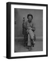 A Drink And A Good Cigar Tintype-null-Framed Art Print