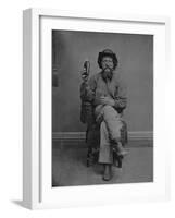 A Drink And A Good Cigar Tintype-null-Framed Art Print