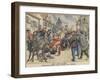 A Driver Stopped by the Police for Speeding as They Travel Through a Village-null-Framed Giclee Print