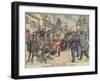 A Driver Stopped by the Police for Speeding as They Travel Through a Village-null-Framed Giclee Print