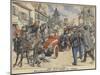 A Driver Stopped by the Police for Speeding as They Travel Through a Village-null-Mounted Giclee Print