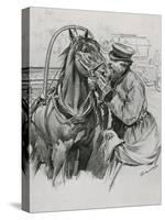 A Droshky Driver Kissing His Horse Good-Morning-Frederic De Haenen-Stretched Canvas