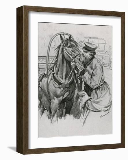 A Droshky Driver Kissing His Horse Good-Morning-Frederic De Haenen-Framed Giclee Print