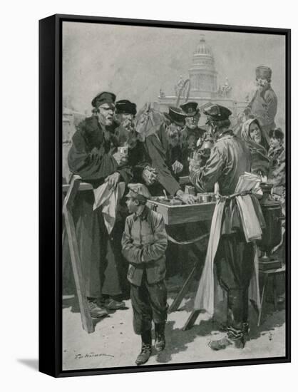 A Droshky-Drivers' Tea-Stall-Frederic De Haenen-Framed Stretched Canvas