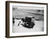 A Drover Travels with His Covered Wagon and Sheep on the Geelong-Baachus Marsh Road-null-Framed Premium Photographic Print