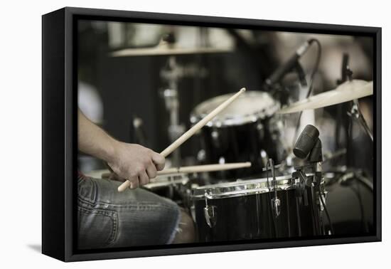 A Drummer on the Rock Concert-Kuzma-Framed Stretched Canvas