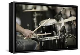 A Drummer on the Rock Concert-Kuzma-Framed Stretched Canvas