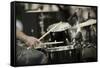 A Drummer on the Rock Concert-Kuzma-Framed Stretched Canvas
