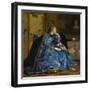 A Duchess (The Blue Dress), C.1866 (Oil on Panel)-Alfred Emile Stevens-Framed Giclee Print