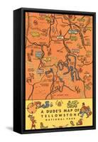 A Dude's Map of Yellowstone National Park-null-Framed Stretched Canvas