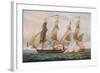 'A Duel Between 'Brigs', c1817-Thomas Whitcombe-Framed Giclee Print