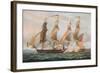 'A Duel Between 'Brigs', c1817-Thomas Whitcombe-Framed Giclee Print