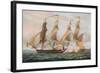 'A Duel Between 'Brigs', c1817-Thomas Whitcombe-Framed Giclee Print