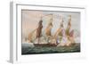 'A Duel Between 'Brigs', c1817-Thomas Whitcombe-Framed Giclee Print