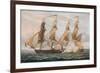 'A Duel Between 'Brigs', c1817-Thomas Whitcombe-Framed Giclee Print