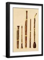 A Dulcian, an Oboe, a Bassoon, an Oboe da Caccia and a Basset Horn, from 'Musical Instruments'-Alfred James Hipkins-Framed Premium Giclee Print