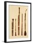 A Dulcian, an Oboe, a Bassoon, an Oboe da Caccia and a Basset Horn, from 'Musical Instruments'-Alfred James Hipkins-Framed Giclee Print