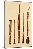 A Dulcian, an Oboe, a Bassoon, an Oboe da Caccia and a Basset Horn, from 'Musical Instruments'-Alfred James Hipkins-Mounted Giclee Print