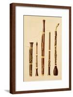 A Dulcian, an Oboe, a Bassoon, an Oboe da Caccia and a Basset Horn, from 'Musical Instruments'-Alfred James Hipkins-Framed Giclee Print