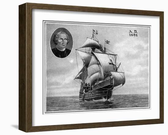 A Duplicate of One of Christopher Columbus' Sailing Ships, 1922-null-Framed Giclee Print