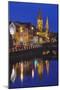 A dusk view of St. Fin Barre's Cathedral, on the banks of the Lee River, in Cork, County Cork, Muns-Nigel Hicks-Mounted Photographic Print