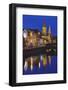 A dusk view of St. Fin Barre's Cathedral, on the banks of the Lee River, in Cork, County Cork, Muns-Nigel Hicks-Framed Photographic Print