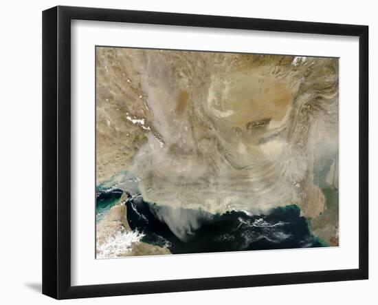 A Dust Storm Stretching from the Coast of Pakistan to the Strait of Hormuz-null-Framed Photographic Print