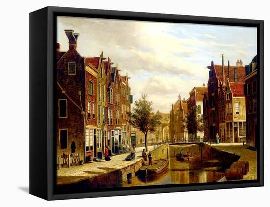 A Dutch Canal-Willem Koekkoek-Framed Stretched Canvas