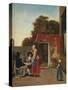 'A Dutch Courtyard', 1658-1660-Pieter De Hooch-Stretched Canvas