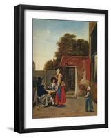 'A Dutch Courtyard', 1658-1660-Pieter De Hooch-Framed Giclee Print