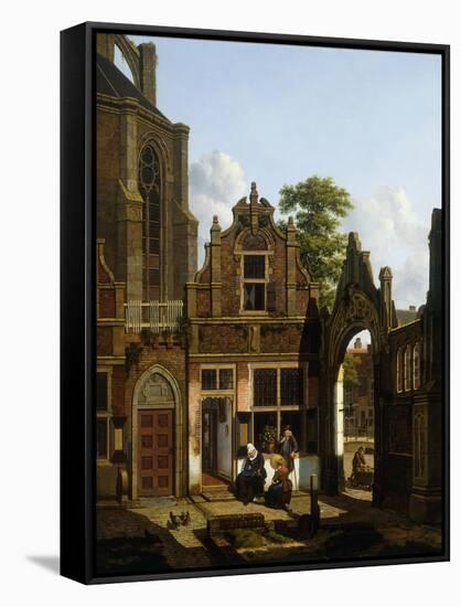 A Dutch Courtyard, 1822-Jan Hendrik Verheyen-Framed Stretched Canvas