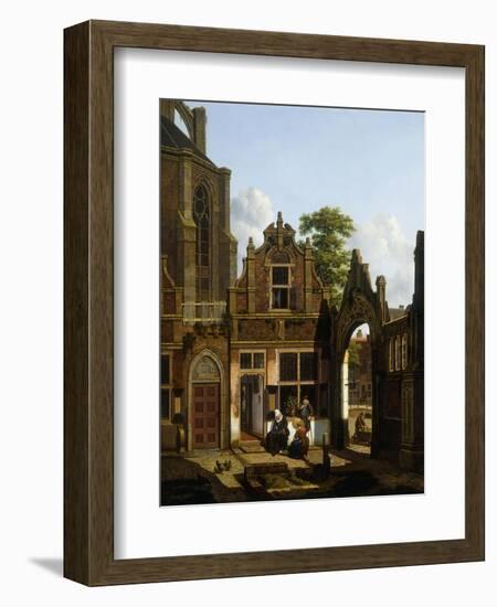 A Dutch Courtyard, 1822-Jan Hendrik Verheyen-Framed Giclee Print