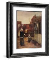 'A Dutch Courtyard', c1658, (1911)-Pieter De Hooch-Framed Giclee Print