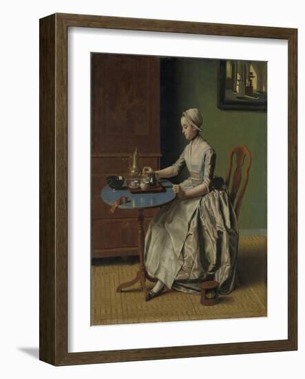 A Dutch Girl at Breakfast, c.1756-Jean-Etienne Liotard-Framed Giclee Print