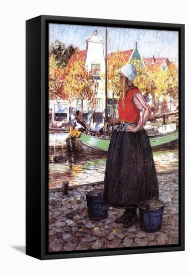 A Dutch Girl-George Hitchcock-Framed Stretched Canvas