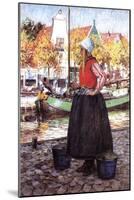 A Dutch Girl-George Hitchcock-Mounted Giclee Print