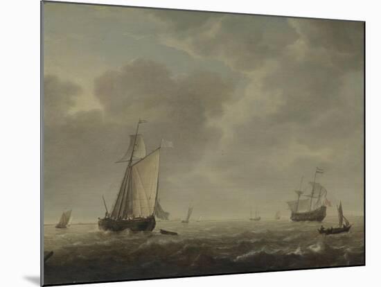 A Dutch Man-Of-War and Various Vessels in a Breeze, C. 1640-Simon de Vlieger-Mounted Giclee Print