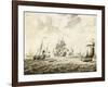 A Dutch Man-Of-War Firing a Salute - a Penschilderij-Adriaen Salm-Framed Giclee Print