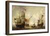 A Dutch Merchantman with a Wijdschip and other Shipping off Amsterdam-Jacob Adriansz Bellevois-Framed Giclee Print