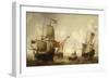 A Dutch Merchantman with a Wijdschip and other Shipping off Amsterdam-Jacob Adriansz Bellevois-Framed Giclee Print