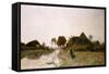 A Dutch River Landscape with Windmills-Henry Thomas Alken-Framed Stretched Canvas