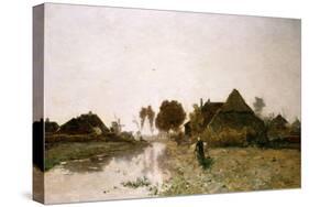 A Dutch River Landscape with Windmills-Henry Thomas Alken-Stretched Canvas